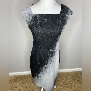 Yoana Baraschi Black Grey Ombre Dress Red Lining